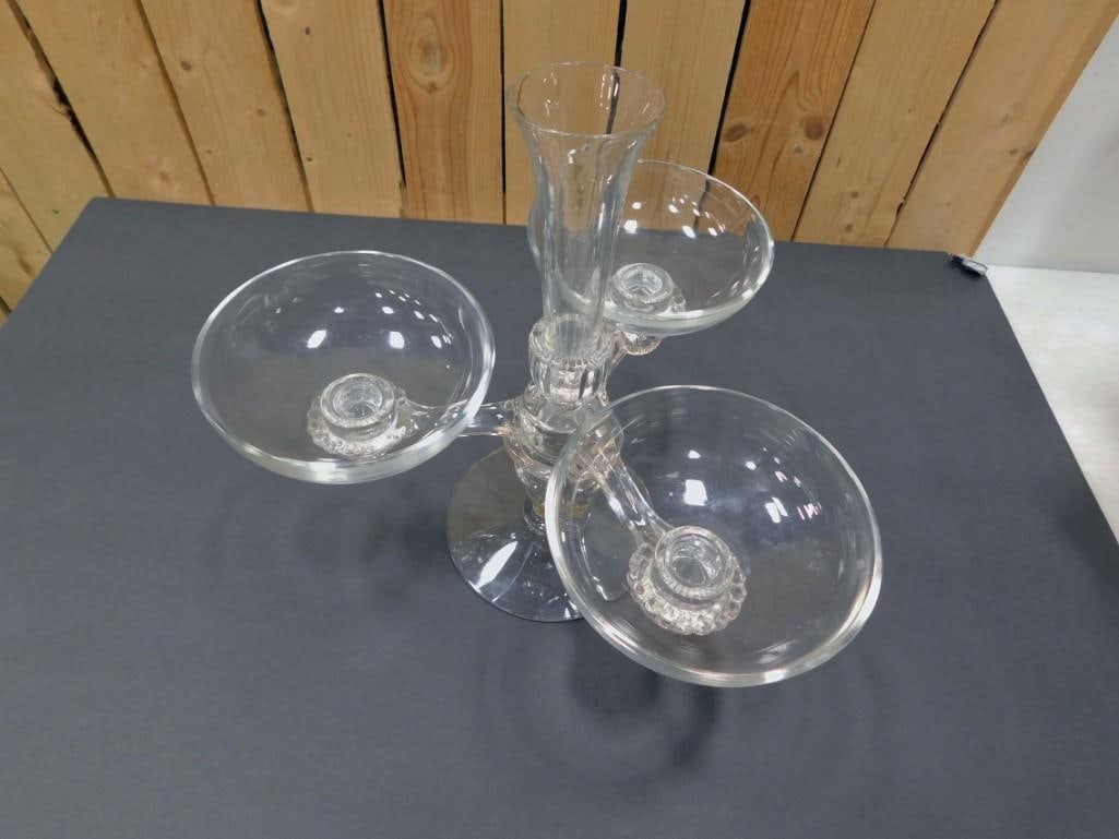 Glass Centerpiece Candle Holder: Glass Centerpiece Candle Holder All pictures are considered part of the description and should be examined carefully by bidders. Live Auctioneers is now offering Live Shipping through them. This is