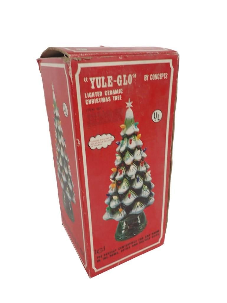 Yule Glo Light Up Ceramic Christmas Tree: Yule Glo Light Up Ceramic Christmas Tree All pictures are considered part of the description and should be examined carefully by bidders. Live Auctioneers is now offering Live Shipping through them. T