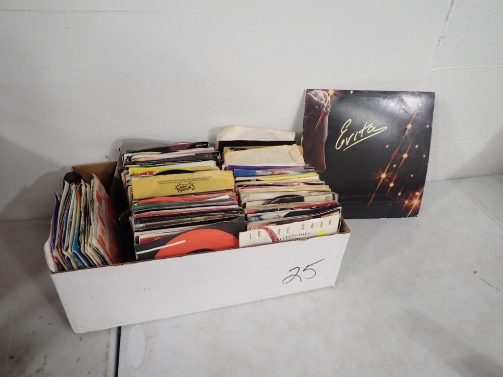 Large Lot of assorted Vinyl Records - Mostly 45 RPM Singles with Sleeves (1 of 4)