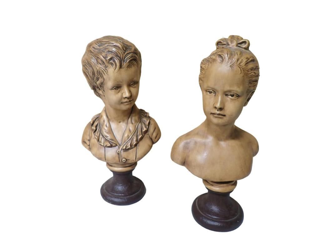 Borghese-style decorative busts of a Boy and a girl (1 of 8)
