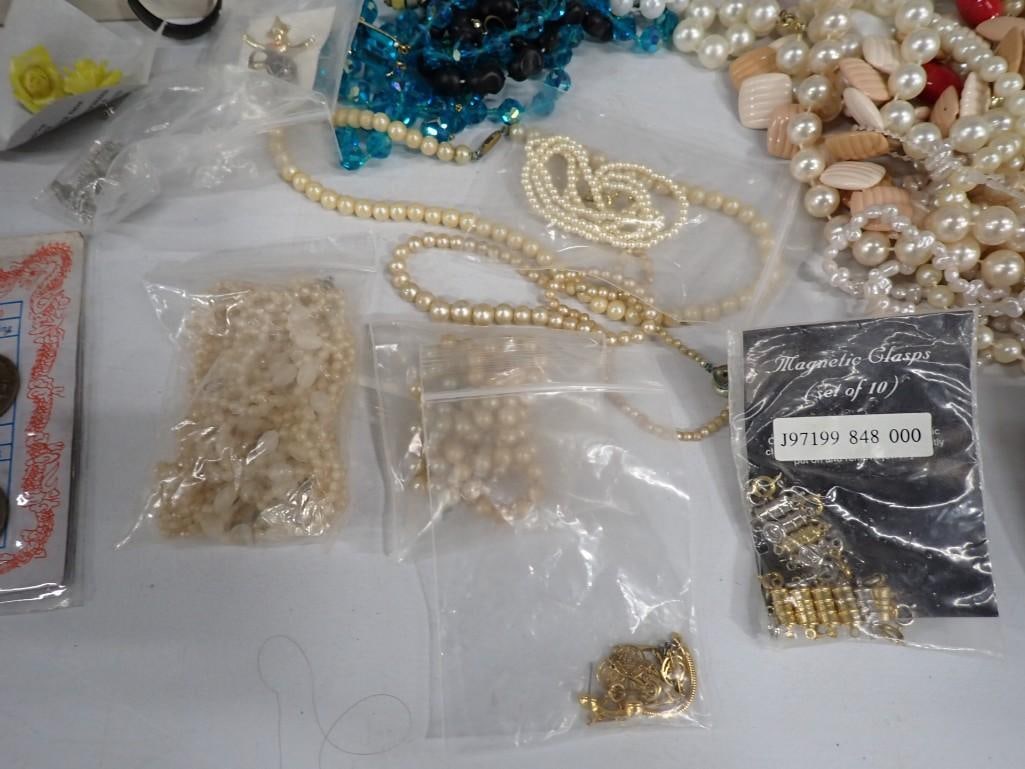 Lot of assorted Costume Jewelry, Silver Plate, Lighter, Smalls, Compacts, Chinese Coins, etc. - 11