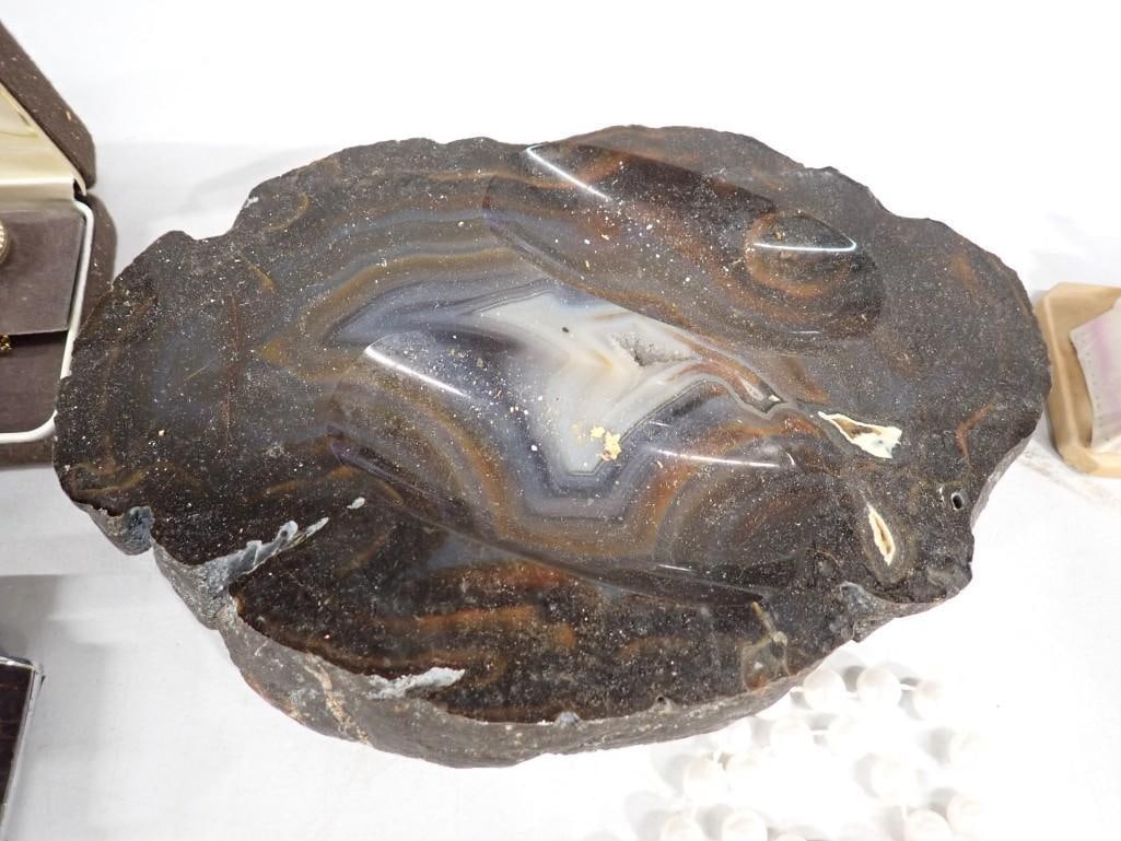 Lot of assorted Costume Jewelry, Silver Plate, Lighter, Smalls, Compacts, Chinese Coins, etc. - 8