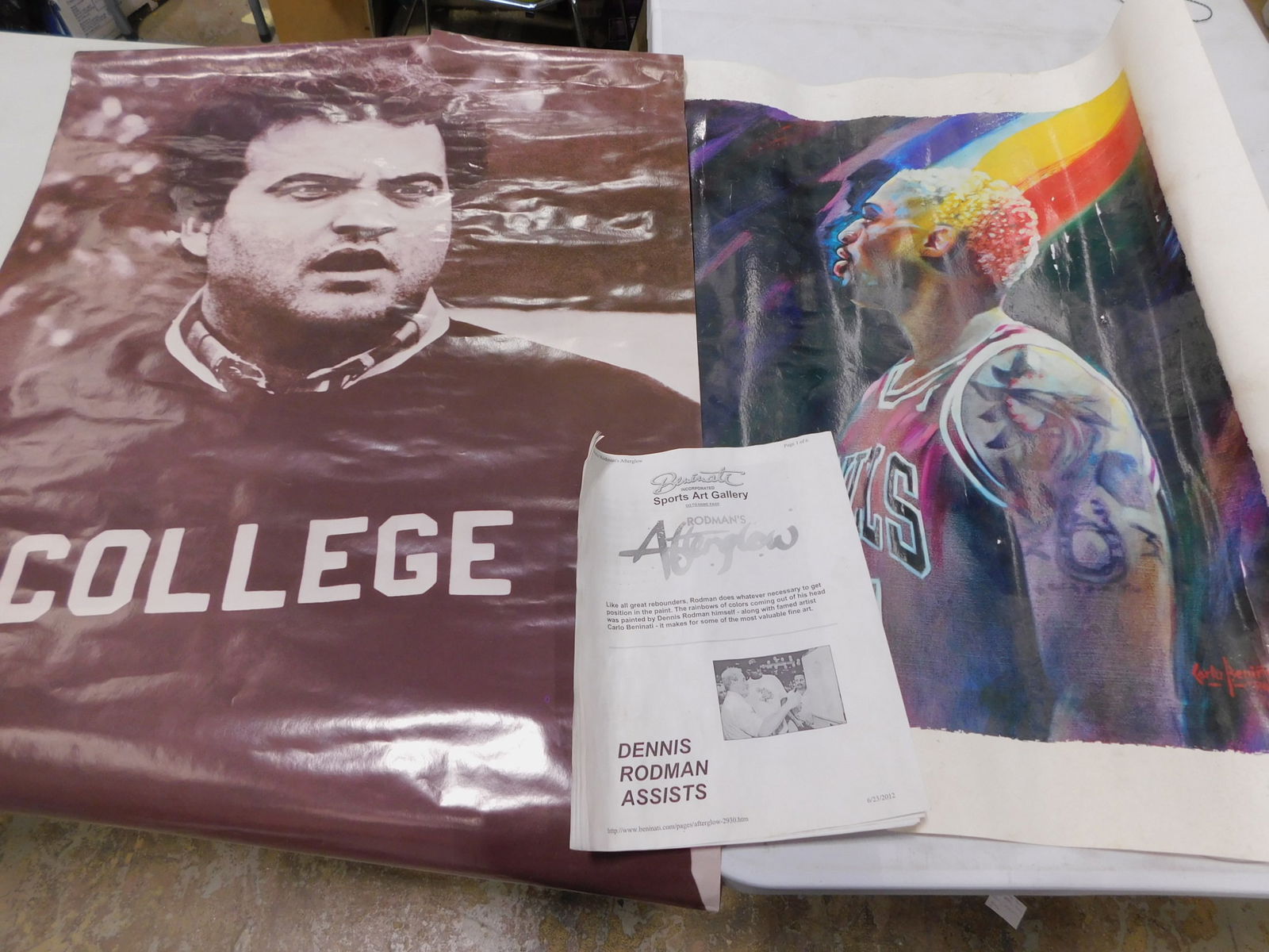 Dennis Rodman Chicago Bulls Poster and Animal House Belushi Poster: Dennis Rodman Chicago Bulls Poster and Animal House Belushi Poster All pictures are considered part of the description and should be examined carefully by bidders. Live Auctioneers is now offering