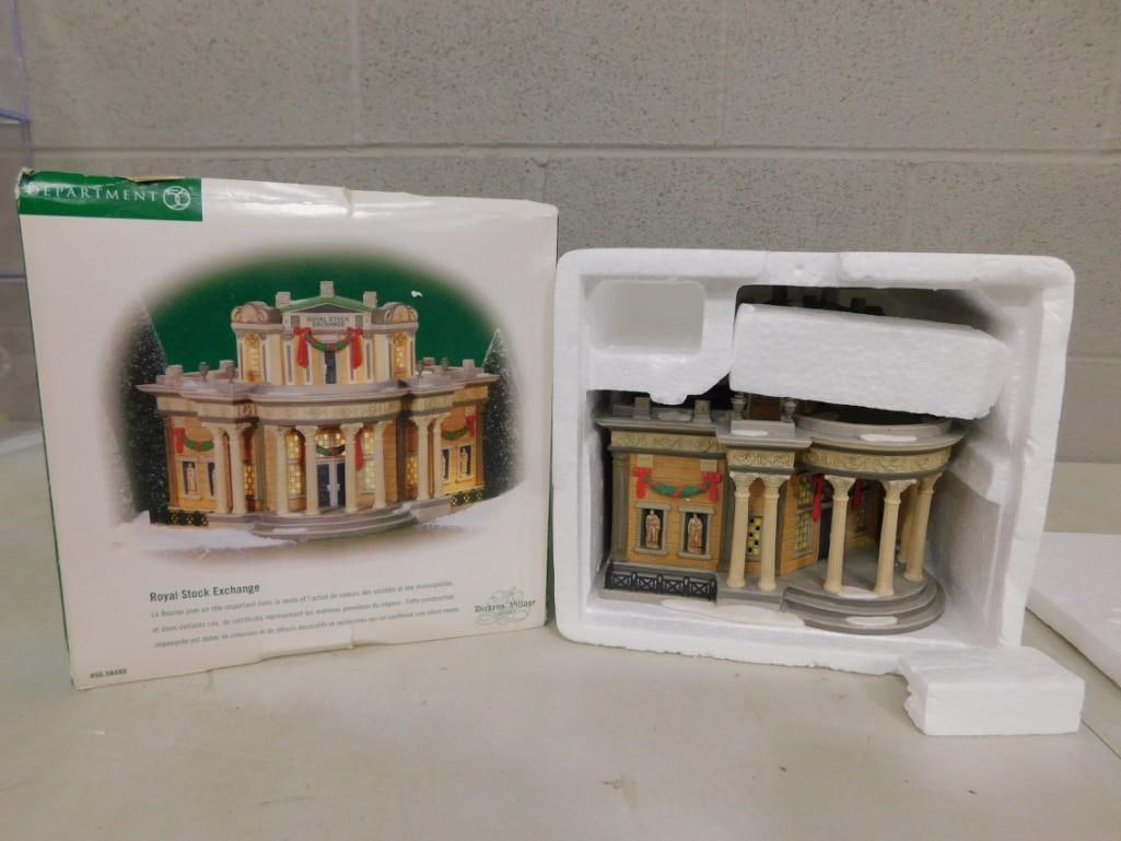 Dept 56 Royal Stock Exchange Dickens Village Series Christmas Village Building in Original Box: Department 56 Royal Stock Exchange Dickens Village Series Christmas Village Building in Original Box All pictures are considered part of the description and should be examined carefully by bidders.