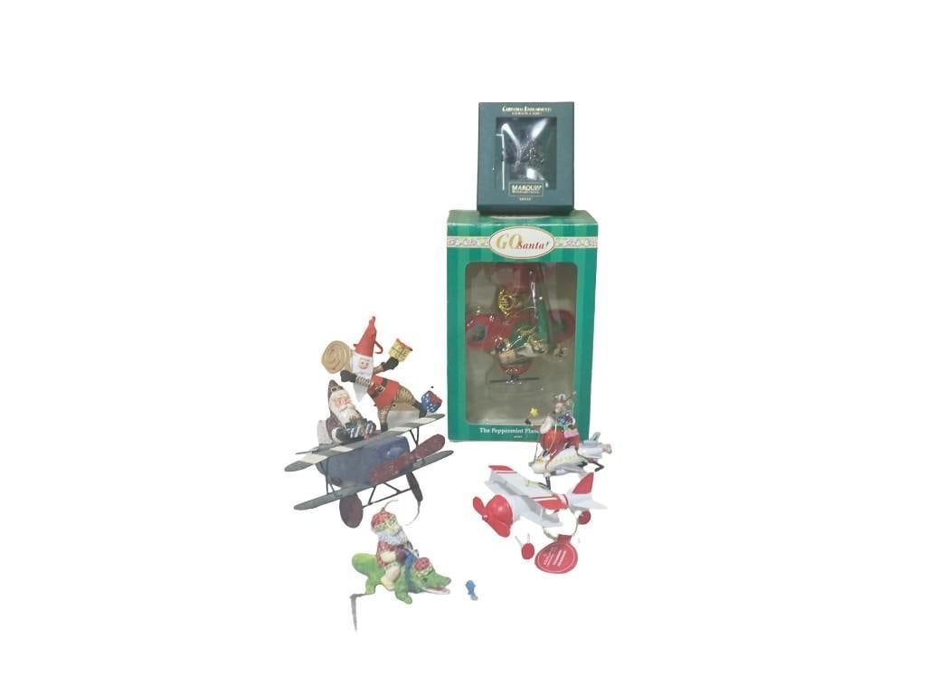 Christmas Lot including Santa Claus Ornaments, Go Santa Peppermint Plane, Waterford Marquis Crystal (1 of 8)