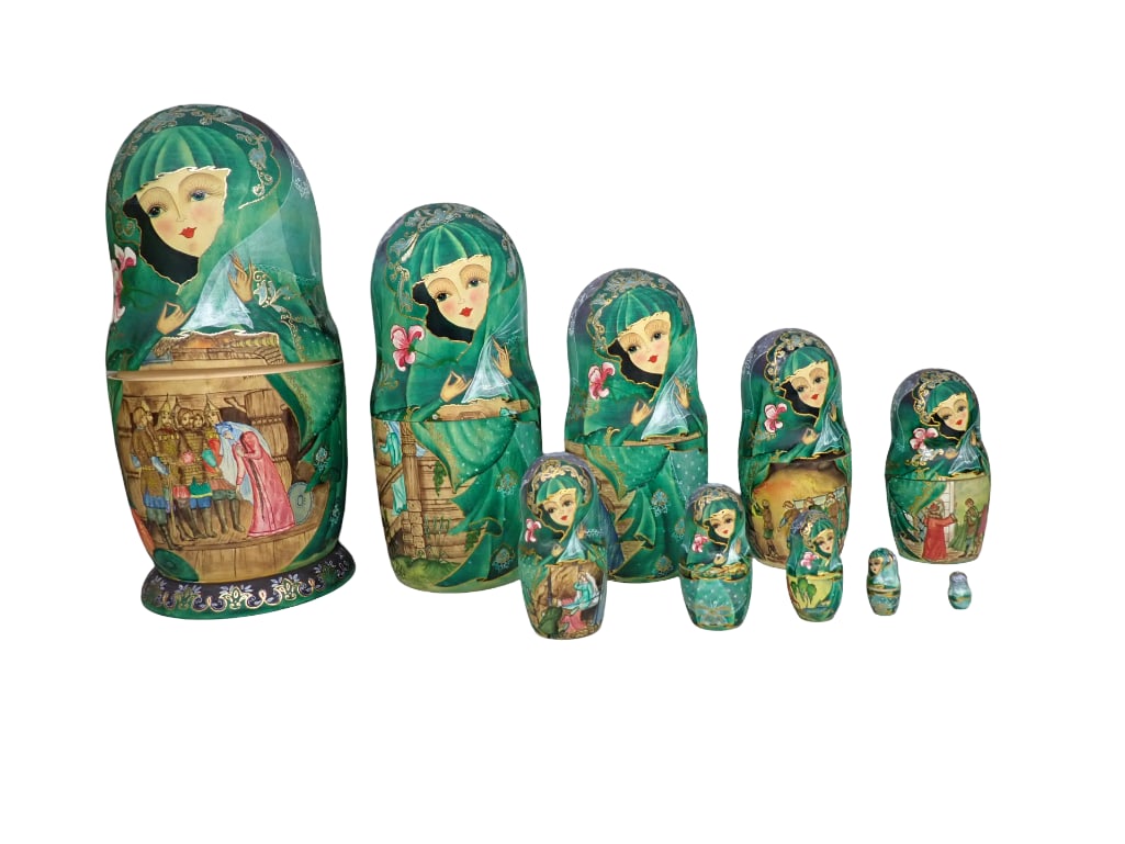 Set of 10 Russian Nesting Dolls Hand painted and Signed (1 of 8)