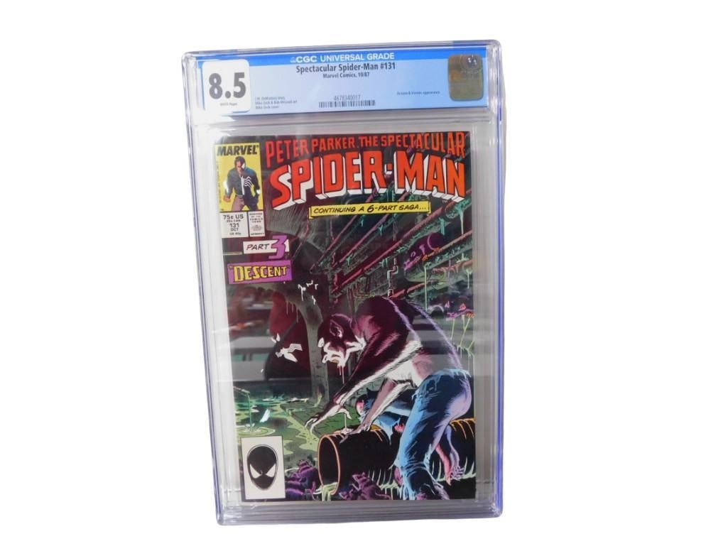 Spectacular Spider-Man #131 CGC Graded 8.5 White Pages Comic Book Marvel Comics, 10/87 (1 of 9)