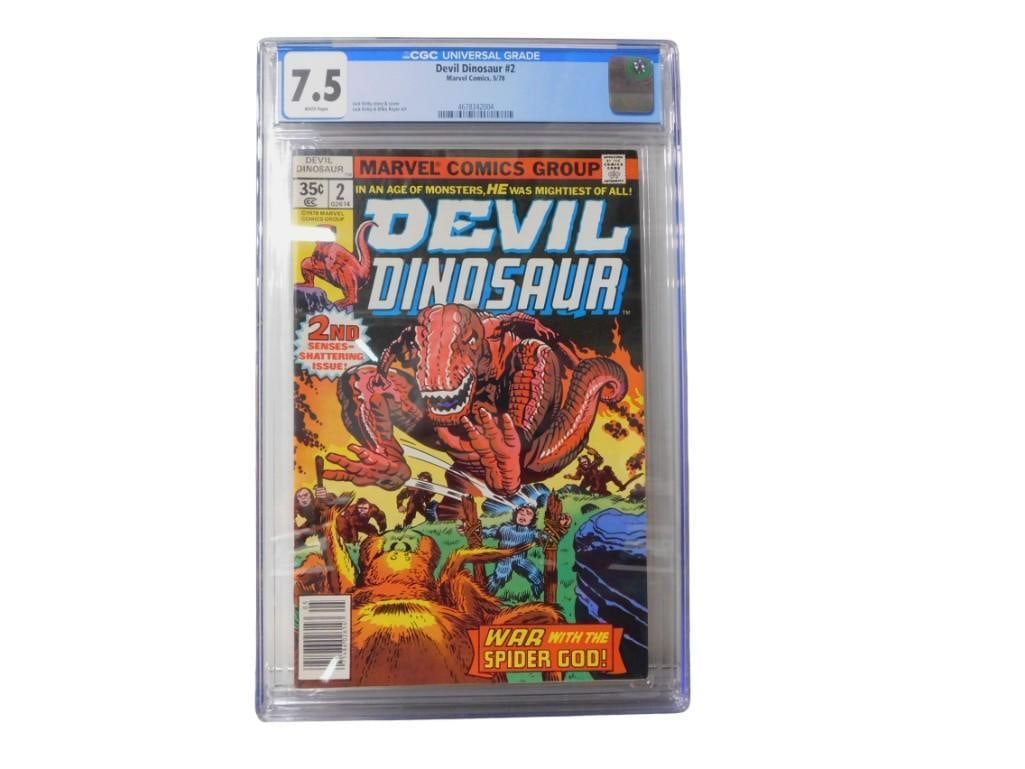 Devil Dinosaur #2 CGC Graded 7.5 White Pages Comic Book Marvel Comics 5/78: Devil Dinosaur #2 CGC Graded 7.5 White Pages Comic Book Marvel Comics 5/78 Jack Kirby story & cover, Jack Kirby & Mike Royer art All pictures are considered part of the description and should