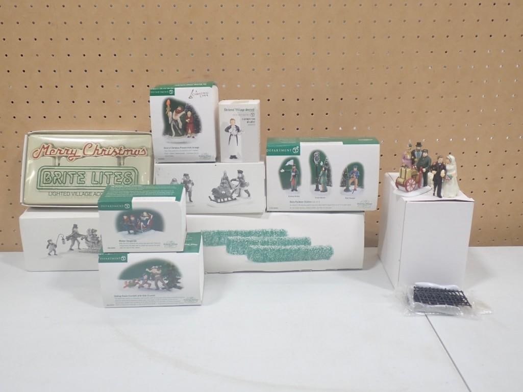 Dept 56 Accessories incl Caroling with the Cratchet Family, Gingerbread Vendor, Flexible Sisal Hedg (1 of 9)