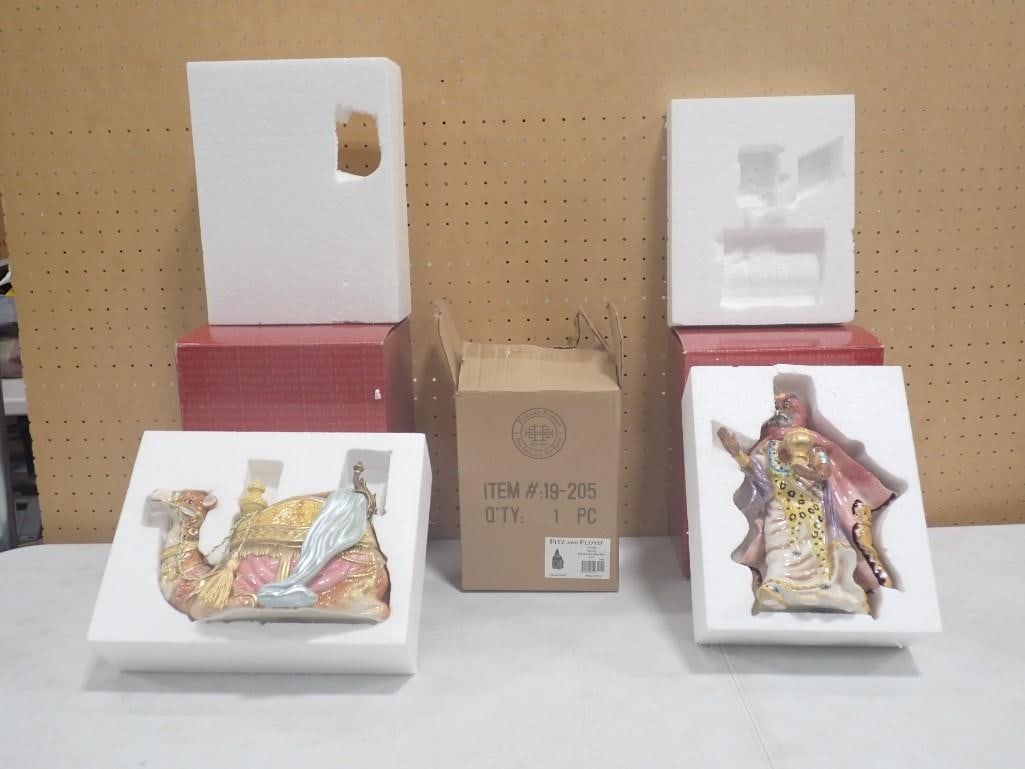 3 Fitz and Floyd Nativity Figures incl 2 Wisemen and 1 Camel: 3 Fitz and Floyd Nativity Figures incl 2 Wisemen and 1 Camel All pictures are considered part of the description and should be examined carefully by bidders. Live Auctioneers is now offering Live Sh