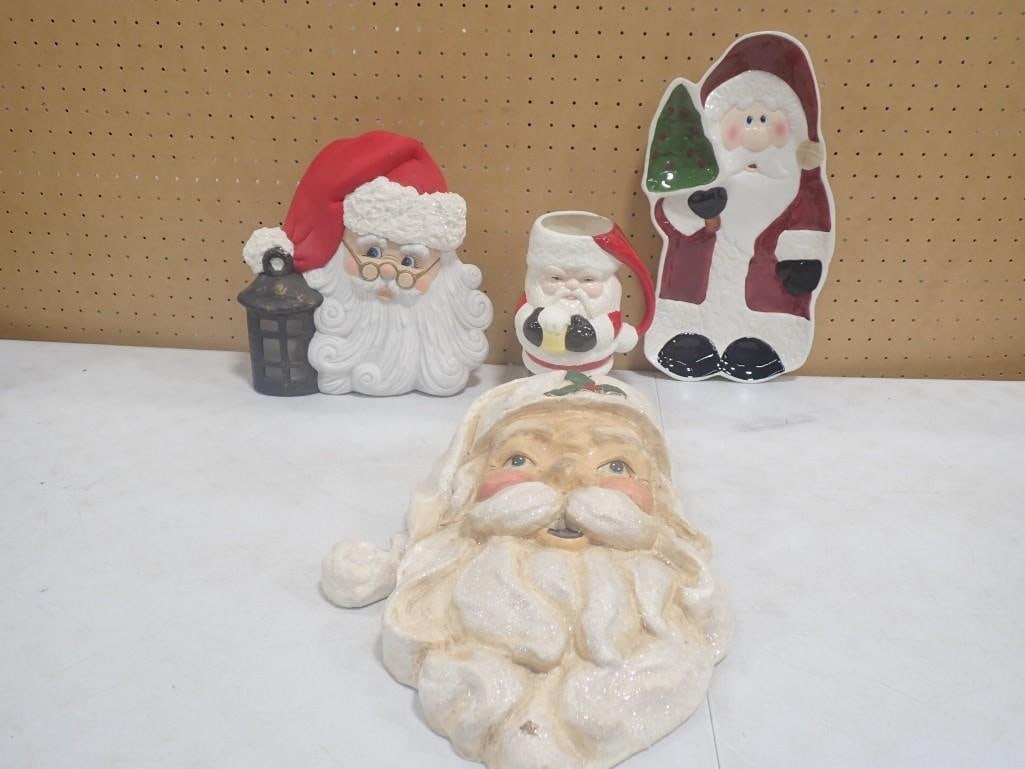 4 Christmas Santa Claus Items incl Statue, Plate, Mug, Etc (1 of 6)