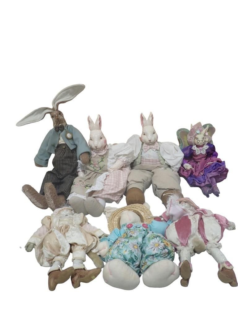 Lot of Plush and Porcelain Bunnies / Rabbits (1 of 8)