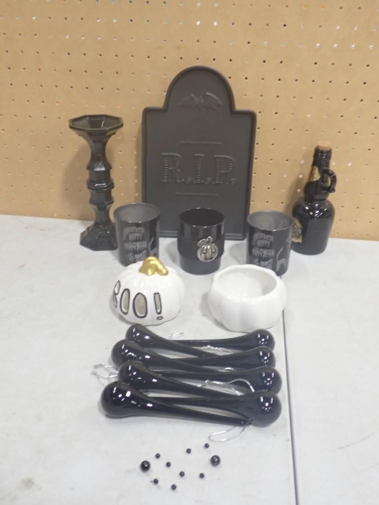 Halloween Lot including Ceramic Decor, Black and White, Decor Grave Stone, etc (1 of 8)