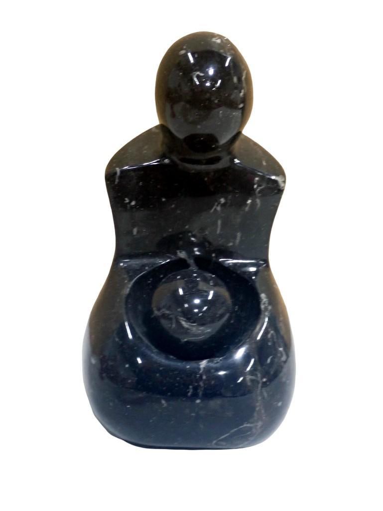Abstract Carved Stone Mother and Baby with Removable ball that's the baby (1 of 6)