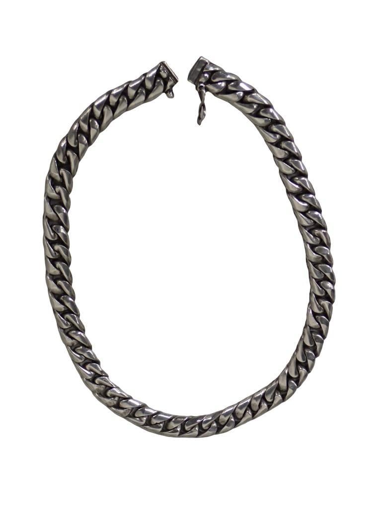 Mexican Sterling Silver Curb Link Necklace Length: 14.75" Weight: 2.85 ozt (1 of 7)