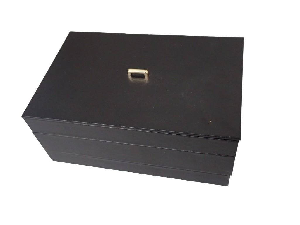 Voova Stackable Jewelry Organizer Three Level Trays with Lid 5" x 11" x 7": Voova stackable jewelry organizer three level trays with lid 5" x 11" x 7"? All pictures are considered part of the description and should be examined carefully by bidders. Live Auctione