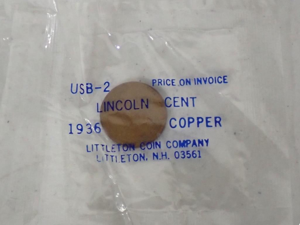 US Uncirculated Coin Currency; Three 1979 Susan B. Anthony dollars, one 1964 nickel and one 1936, 19 - 3