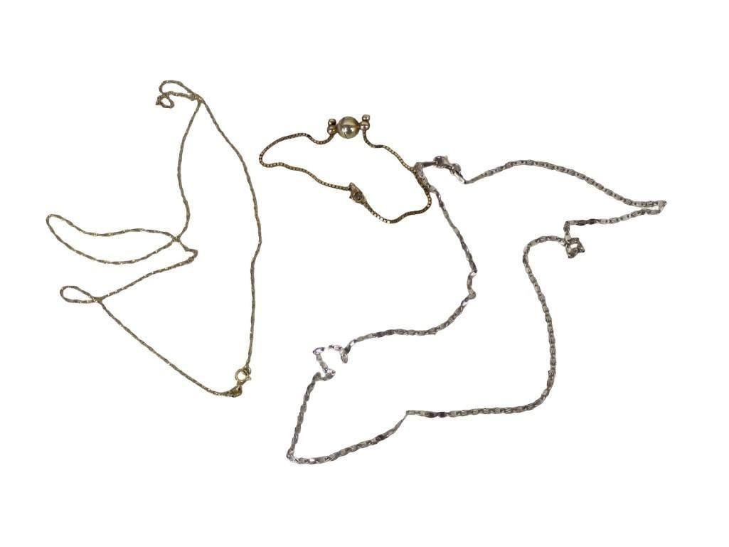 Sterling Silver Jewelry; one silver link necklace, one vermeil gold plated sterling necklace and one (1 of 7)