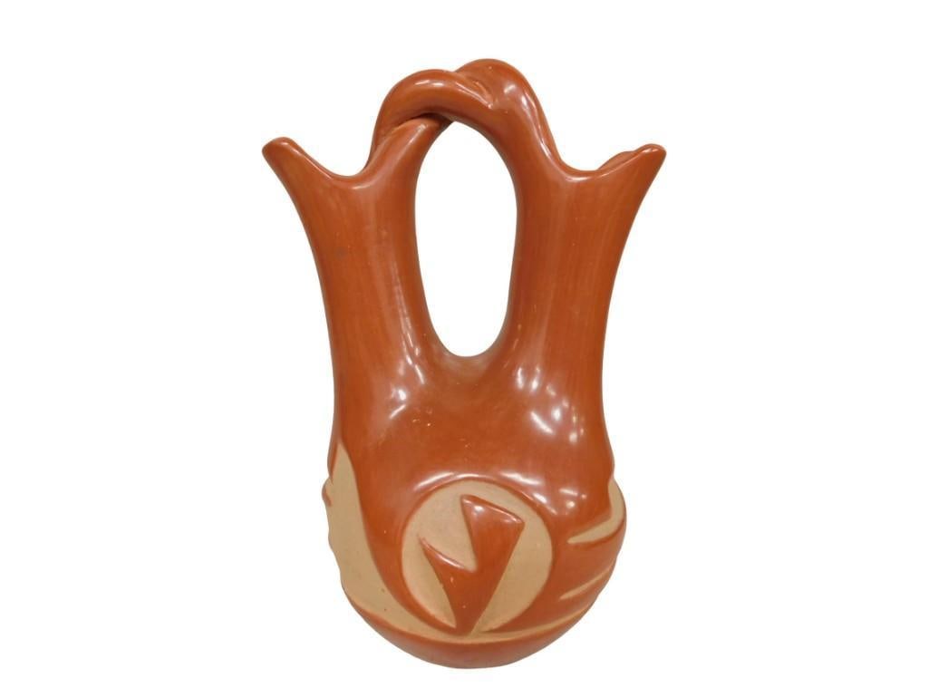 Santa Clara Pottery Wedding Vase Artist Signed (1 of 8)