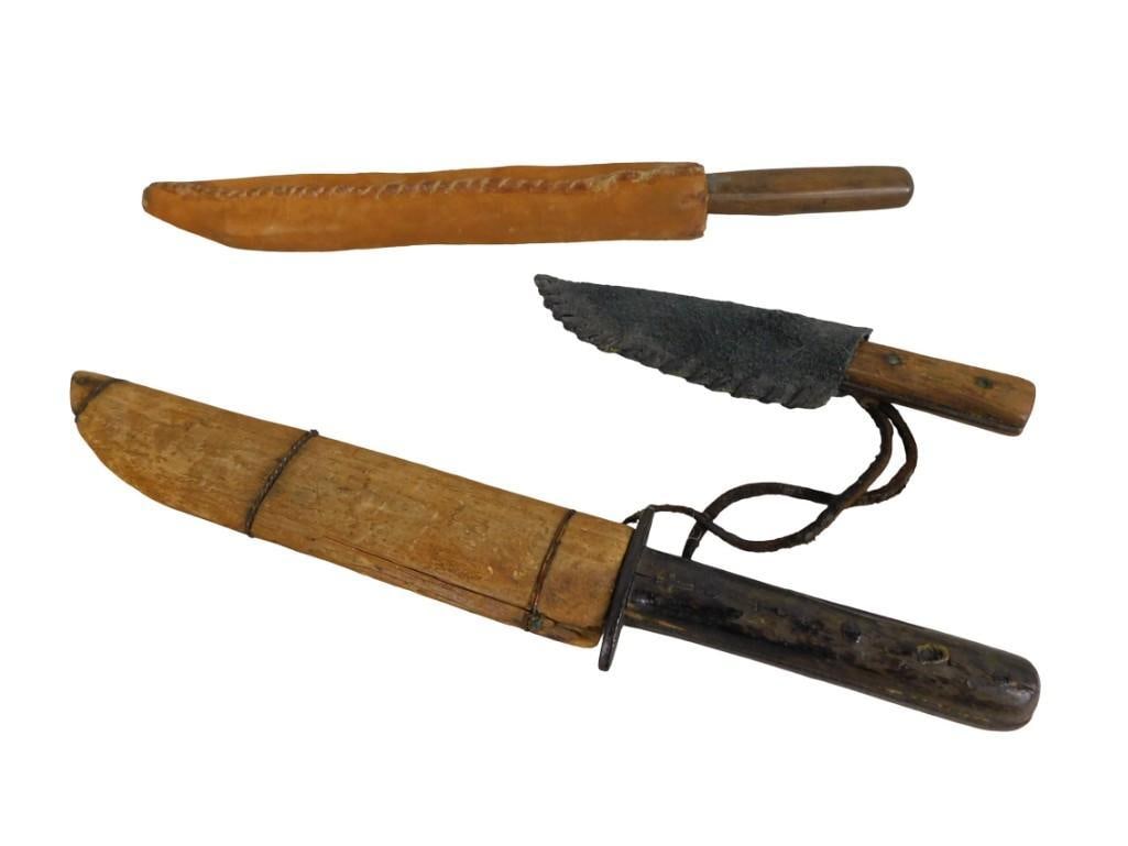 3 Vintage Native American Knives with Sheaths (1 of 11)