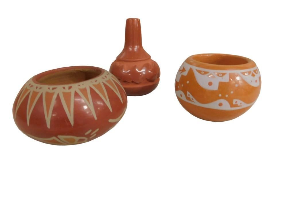 3 Signed Santa Clara Pottery Items All Signed (1 of 8)