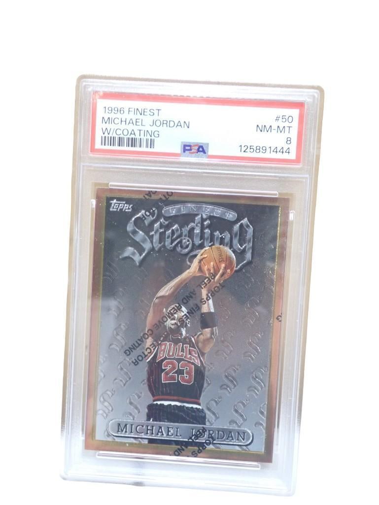 1996 Finest Michael Jordan #50 w/Coating PSA Graded NM-MT 8 Topps Basketball Card (1 of 2)