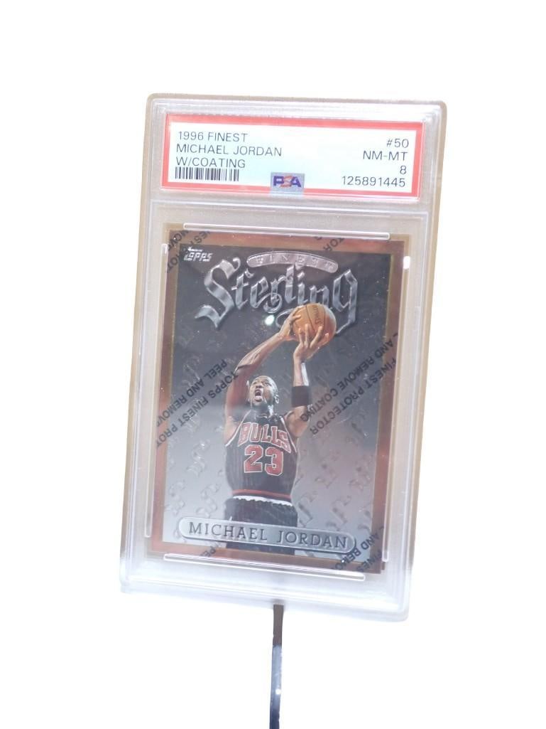 1996 Finest Michael Jordan #50 w/Coating PSA Graded NM-MT 8 Topps Basketball Card (1 of 2)