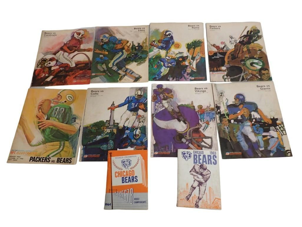Vintage Chicago Bears Lot including Wrigley Field Packers V Bears 1966 NFL Illustrated, 1964 and 65 (1 of 20)