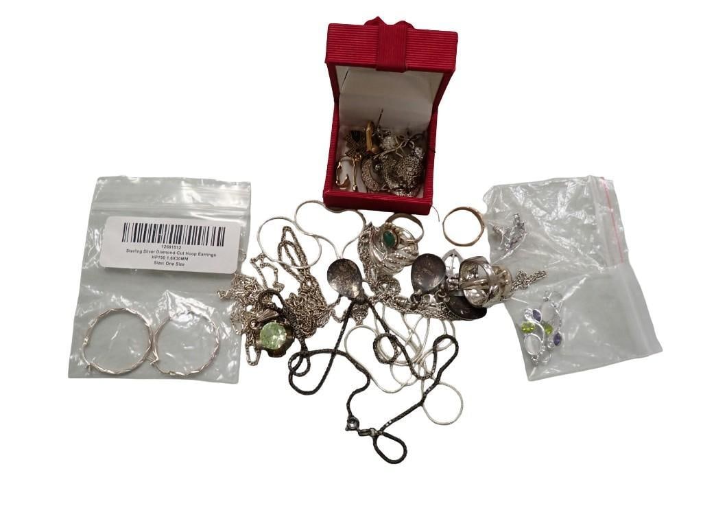 Lot of Assorted Jewelry - Mostly marked .925 or Sterling Silver (1 of 13)