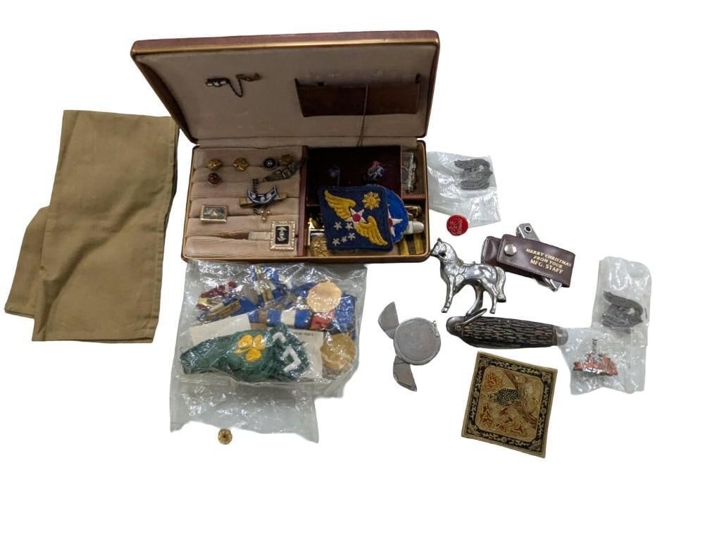 Smalls Lot including Vintage Pocket Knives, Medals, Patches, Military, Pins, Advertising, etc. (1 of 11)