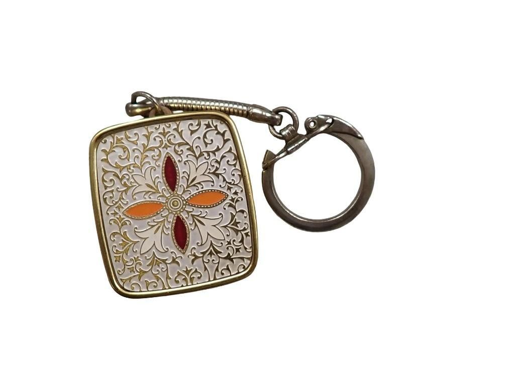 Vintage Sankyo Brass Key chain Music Box - Plays the Godfather Theme - it works (1 of 7)