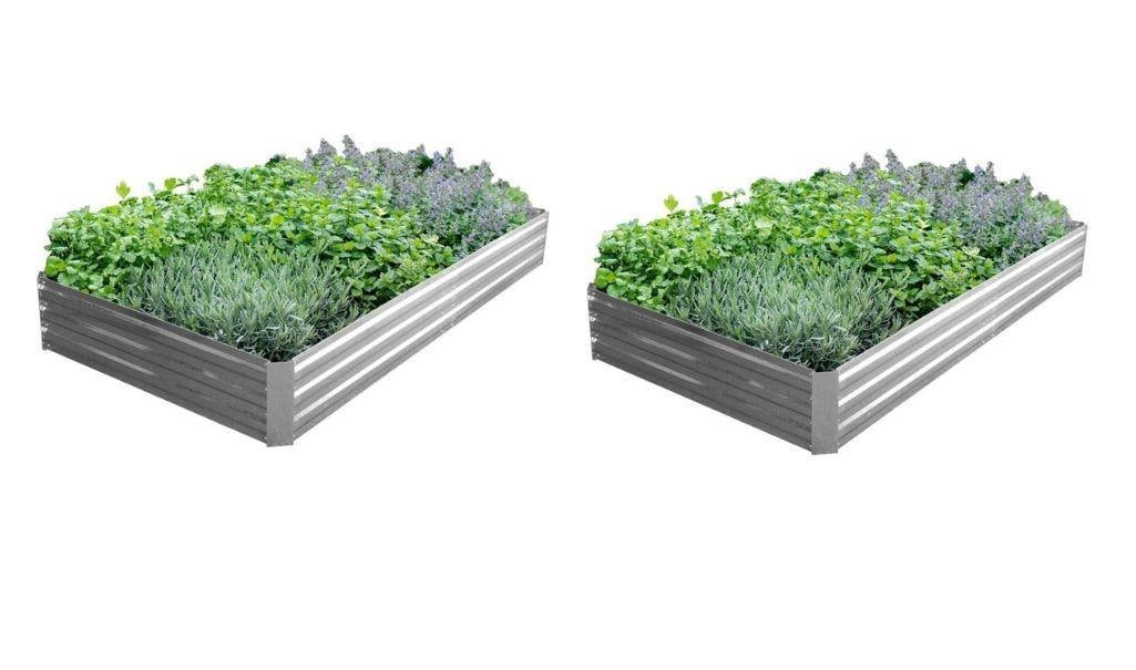 2 Pack Galvanized Raised Garden Bed - Roughly 8x4x1 foot - New in Package: 2 Pack - Galvanized Raised Garden Bed - Roughly 8x4x1 foot each - New in Package - should look similar to the first picture, but without the plants and you get two in one box. Live Auctioneers is no