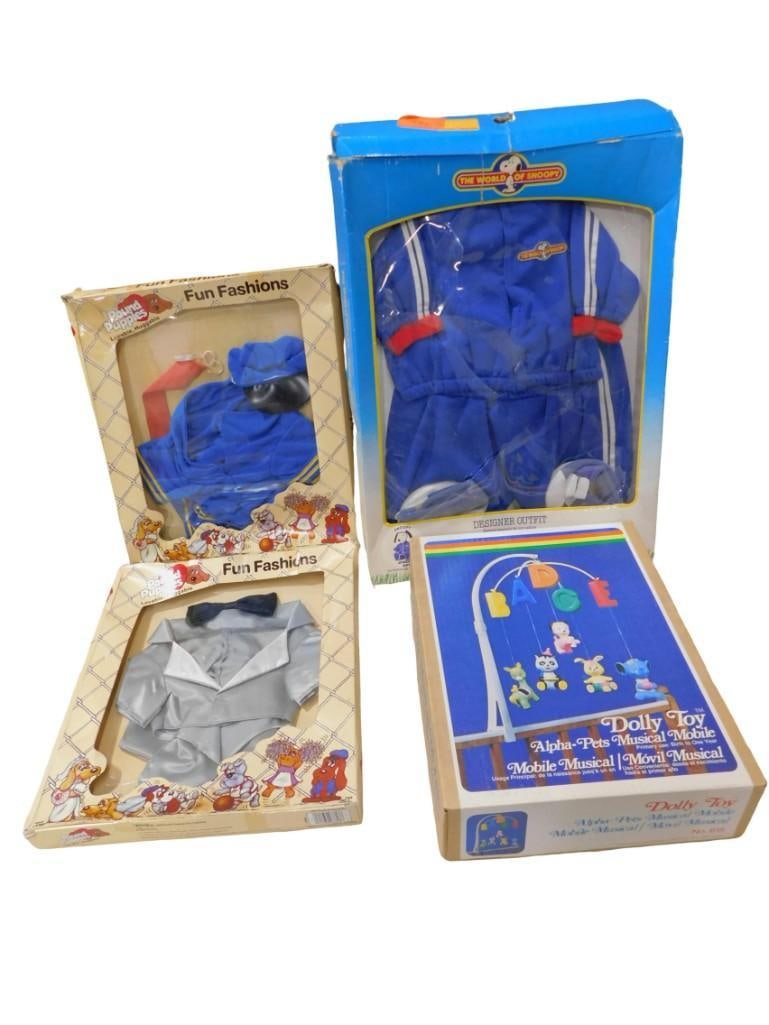 World of Snoopy Designer Outfit, Pound Puppies Fun Fashions, Dolly Toy Alpha-Pets Musical Mobile: World of Snoopy Designer Outfit, Pound Puppies Fun Fashions, Dolly Toy Alpha-Pets Musical Mobile All pictures are considered part of the description and should be examined carefully by bidders. Live A