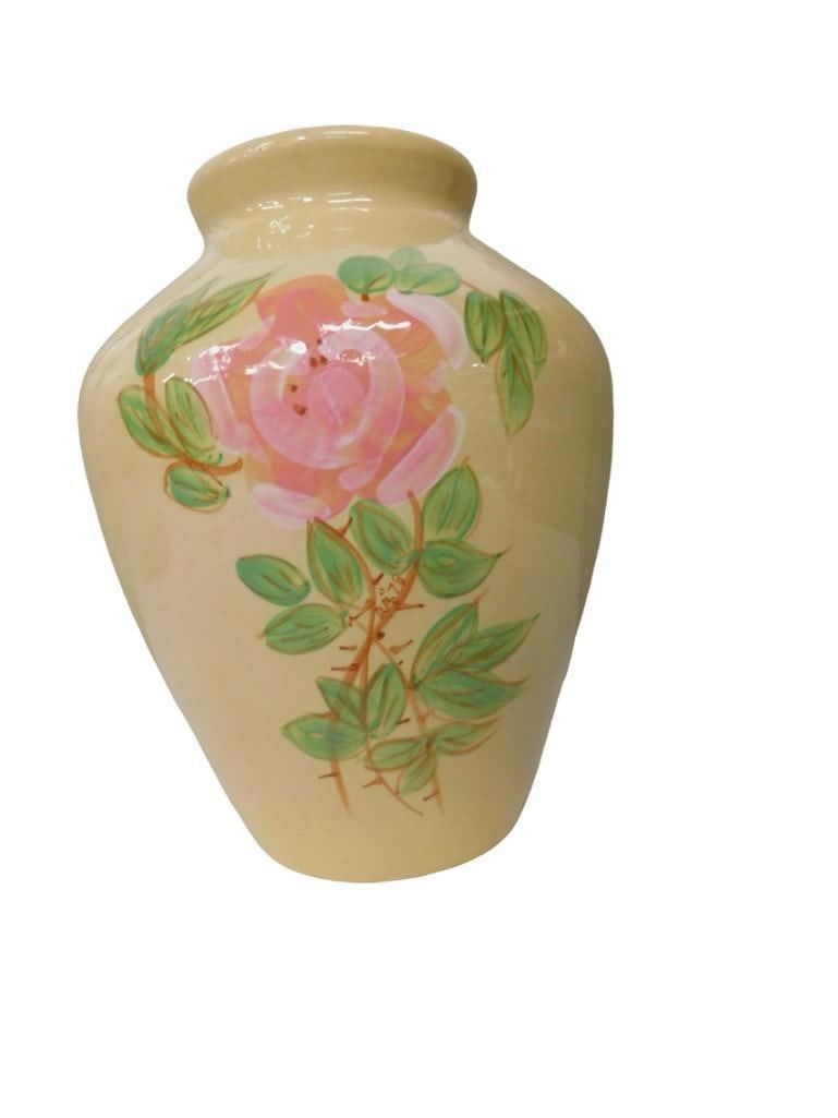 RRP Rosevill Pottery Floral Pattern Vase - Measures roughly 12" Tall: RRP Rosevill Pottery Floral Pattern Vase - Measures roughly 12" Tall All pictures are considered part of the description and should be examined carefully by bidders. Live Auctioneers is now offeri