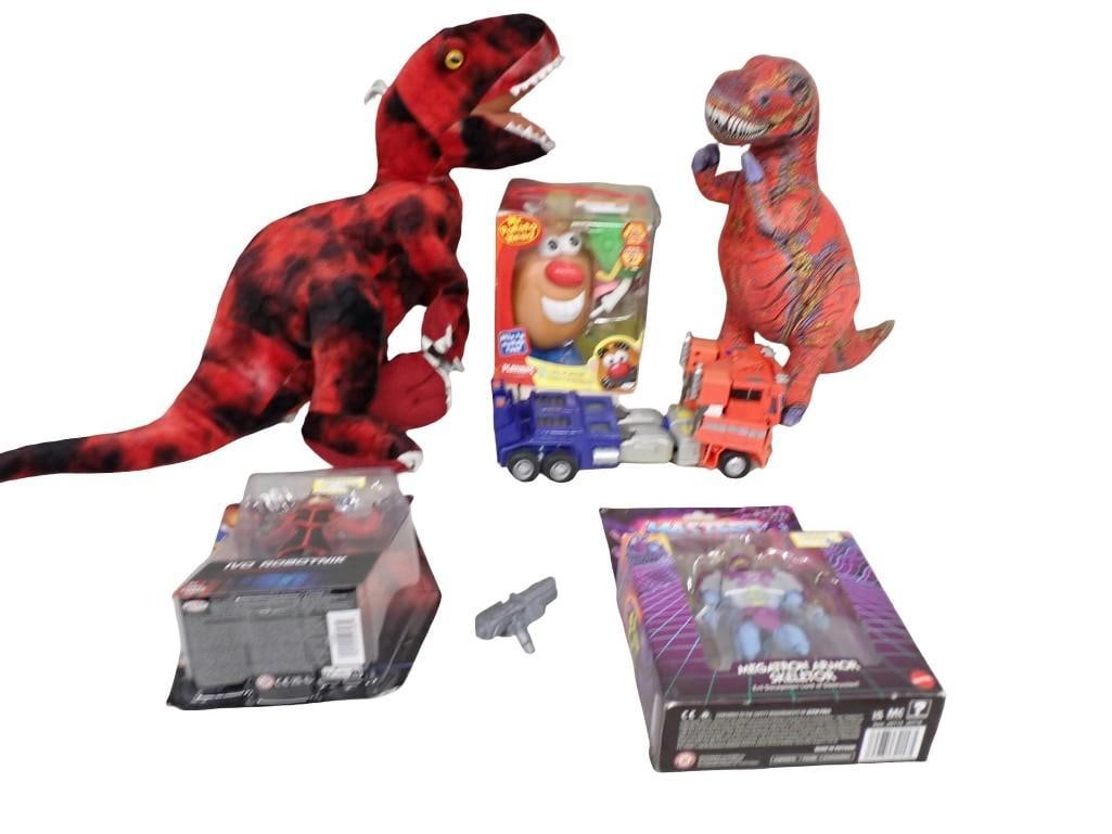 Toy Lot including He-Man MOTU Masters of the Universe, Dinosaurs, Mr. Potato Head, Optimus Prime (1 of 6)
