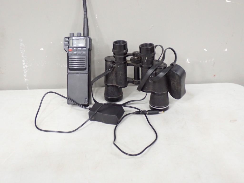 Pair of Sears 6209 Binoculars and a Standard Horizon handheld VHF marine radio - untested (1 of 6)