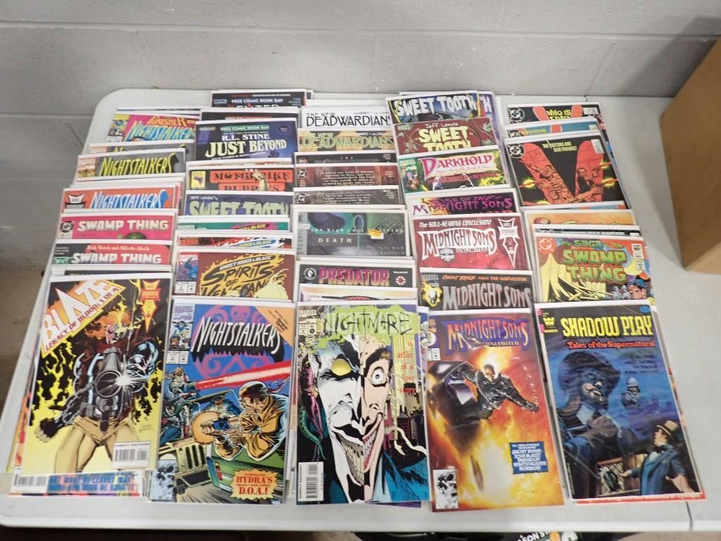 Large Comic Book Lot including Nightstalkers, Swamp Thing, Punisher, Sweet Tooth, Predator, R. L. St (1 of 4)