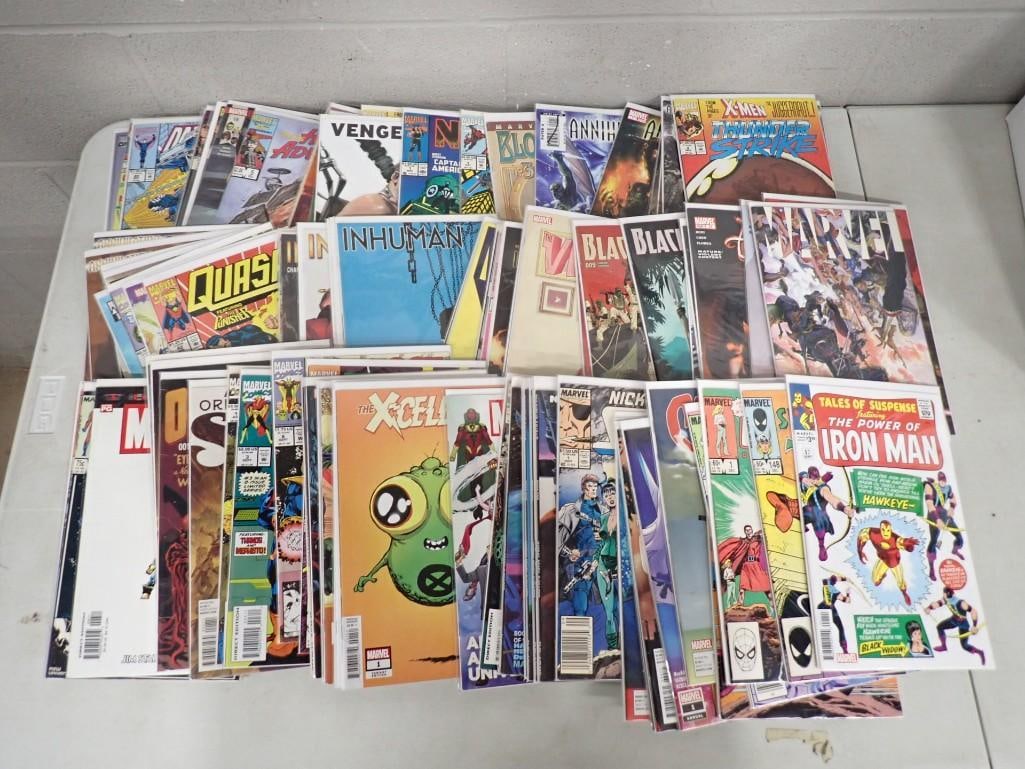 Large Lot of assorted Comic Books including Iron Man, Marvel, Thunder Strike, Inhuman, X-Men, Quasar (1 of 6)