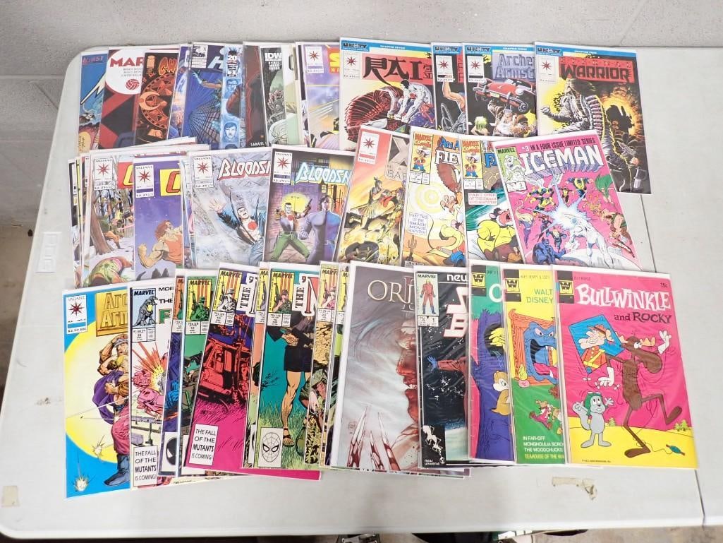 Comic Book Lot including Rocky and Bullwinkle, Iceman, Origin, Walt Disney, Eternal Warrior, Nam, (1 of 4)