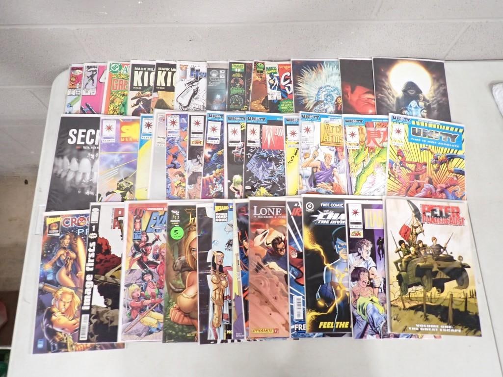 Comic Books including Peter Panzerfaust, Unity, Archer & Armstrong, Secret, Unity, Crossgen Primer (1 of 5)