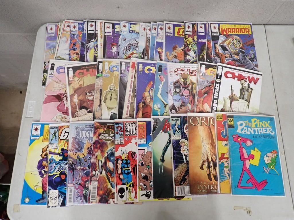 Comic Book Lot including Eternal Warrior, Chew, Origin, Pink Panther, Jughead, Alf, Cloak and Dagger (1 of 5)