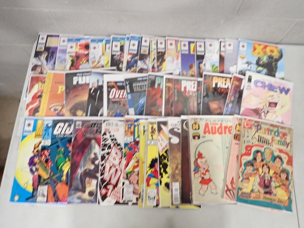 Comic Books including X-O Manowar, Chew, GI Joe, Little Audre, Partridge Family, Chew, Hawkeye (1 of 5)