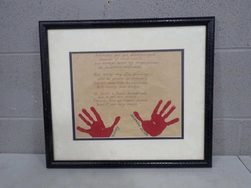 Framed Art Project - Measures roughly 17x20": Framed Art Project - Measures roughly 17x20" All pictures are considered part of the description and should be examined carefully by bidders. Live Auctioneers is now offering Live Shipping through