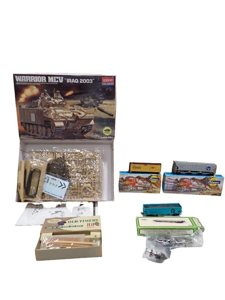 Lot of Model Kits and Built Models incl Academy Warrior MCV Iraq 2003 1:35 Scale Kit, (1 of 6)