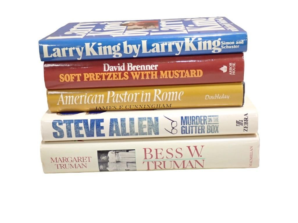 Lot of Signed Books incl David Brenner Soft Pretzels with Mustard, American Pastor in Rome, NO COAs (1 of 3)
