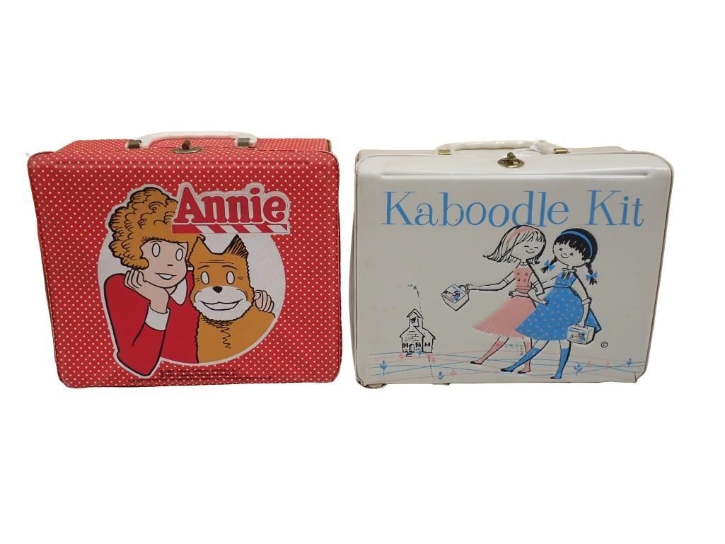 2 Vintage Lunchboxes or Doll Cases incl Annie with Thermos and Kaboodle Kit (1 of 7)