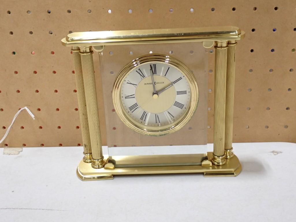 Howard Miller Athens Model 613627 Brass and Crystal Mantle Clock Works (1 of 6)