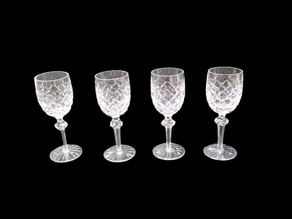 Waterford Crystal Powerscourt Wine Glasses Set of 4 Stemware: Set of 4 Waterford Crystal Powerscourt Wine Glasses Stemware All pictures are considered part of the description and should be examined carefully by bidders. Live Auctioneers is now offering Li