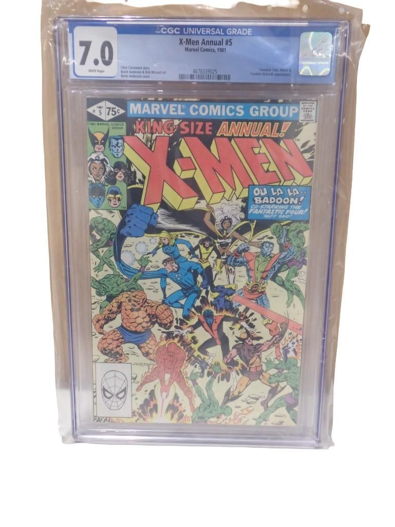 X-Men Annual #5 Marvel Comics, 1981 CGC Graded 7.0 White Pages Comic Book (1 of 3)