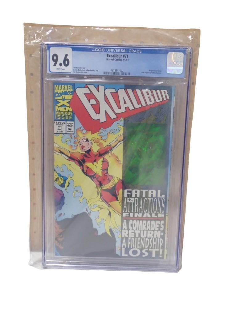 Excalibur #71 Marvel Comics, 11/93 CGC Graded 9.6 White Pages Comic Book: Excalibur #71 Marvel Comics, 11/93 CGC Graded 9.6 White Pages Comic Book. Scott Lobdell story, Darick Robertson & Ken Lashley art, Joe Madureira cover. Wraparound cover with Nightcrawl